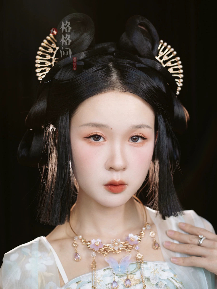 Halo 光环 Double Tiered Pearl Tang Ming Curved Hairpins