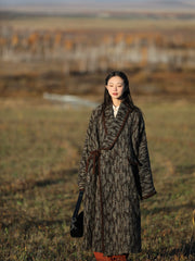 Shan Xu 山续 Continuing Mountains Modernized Ming Wool Blend Chang Ao Cross Collar Coat