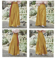 Ganzi 柑子 Citrus Southern Song De'an Zhou Tomb Restoration Linen Sanjianqun Three Panel Skirt