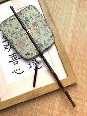 Pomegranate Flower Yaoshan 石榴花腰扇 Bamboo Roll Up Waist Fan