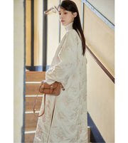 Boxue Xunchun 拨雪寻春 Snow Covered Spring Modernized Song Dynasty Changpao Coat & Wide Leg Pants Set