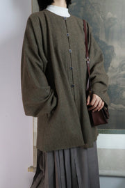 Fan Shiliu 番石榴 Guava Modernized Ming Dynasty Yuanling Ao Wool Blend Short Winter Coat