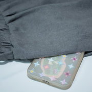 Hui Ge 灰格 Gray Grid Modernized Early Ming Sheep's Wool Tweed Coat & Cotton Denim Trousers