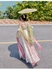 Peiyu Chunfeng 佩玉春风 Jade Breeze Modernized Tang Dynasty Qixiong Ruqun Dress Set