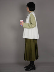 M&Ms 巧克力豆 Ming Dynasty Plus Size Cotton Standing Collar Top & Bijia Vest Set