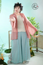 Chun Sheng 春笙 Spring Flute Modernized Song Dynasty Plus Size Beizi Top & Songku Pants Set