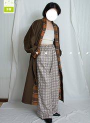 Guagua 瓜瓜 Pumpkin Pumpkin Modernized Early Ming Reversible Plaid Sheep's Wool Coat