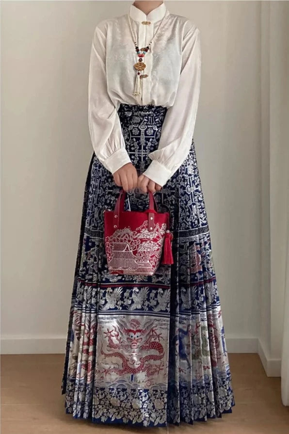 Baifu Long 百福龙 Hundred Blessings Iridescent Custom Mamian Skirt