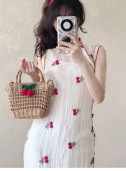 Cherry Skittles 樱桃彩虹糖 Embroidered Vintage Inspired Custom Qipao