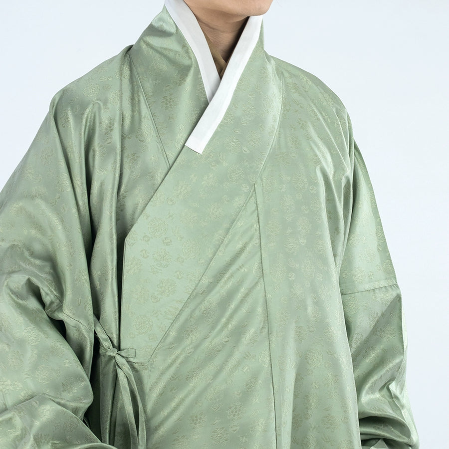 Zhi Duo 直裰 Straight Cut Men's Ming Dynasty Pipa Sleeve Changshan Long Shirt
