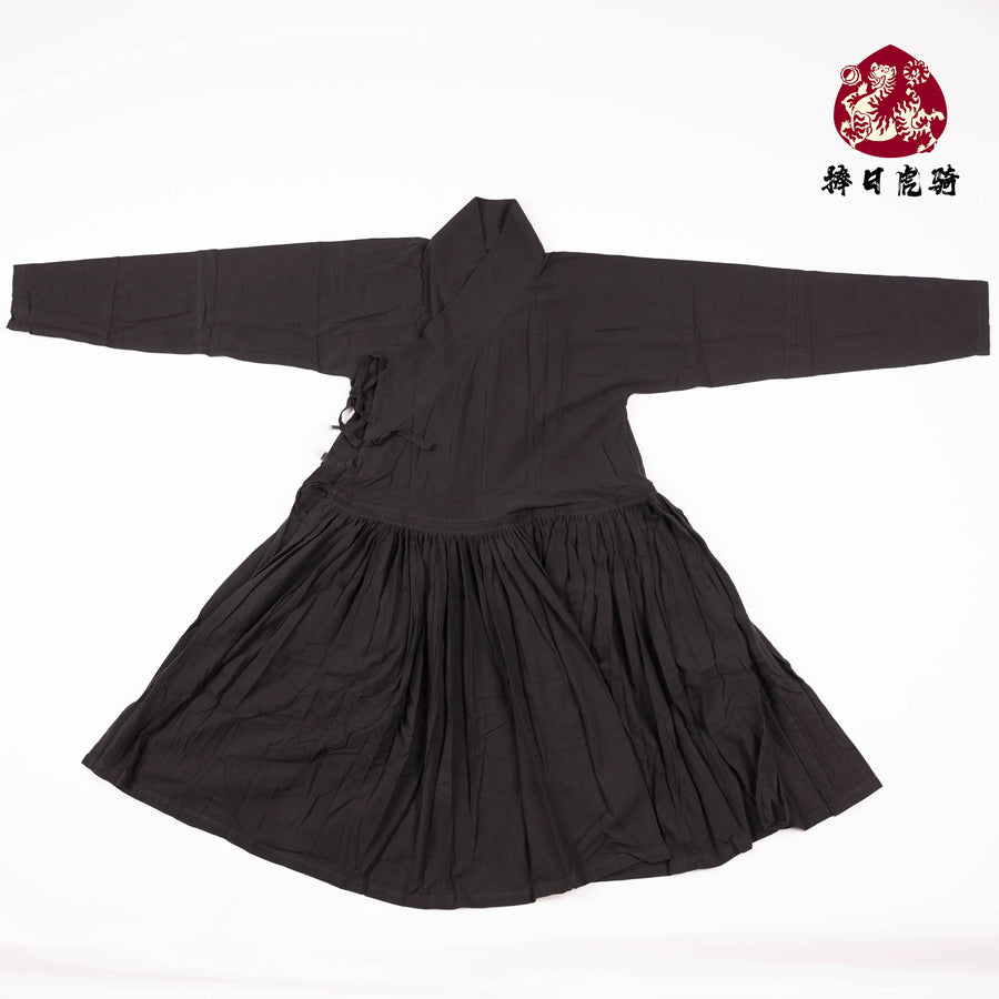 Zhan Qun 战裙 Soldier's Overskirt Ming Dynasty Restoration Cotton Tieli & Hat Set