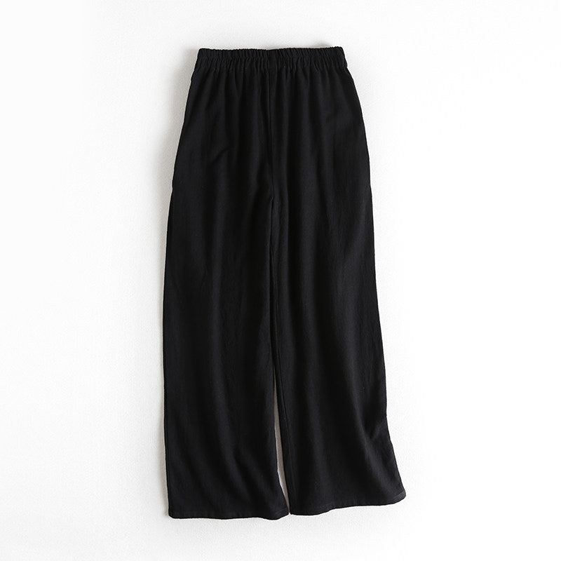 Ji Jian 极简 Minimalist Unisex Pure Cotton & Hemp Wide Straight Leg Pants
