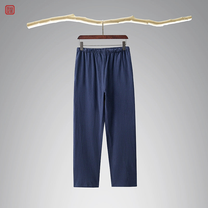 Lao Jie 老街 Old Streets Unisex Cotton & Linen Straight Leg Pants