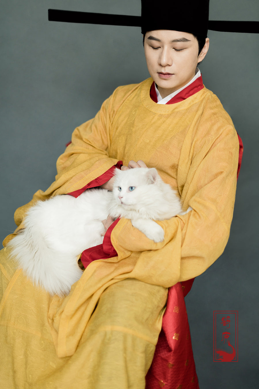 Guan Wen 观文 Reading Literature Northern Song Restoration Men's Court Official Yuanlingpao Round Collar Robe