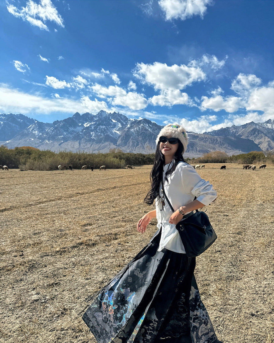 Jiang Ye 将夜 Night Clouds Modernized Hanfu Standing Collar Satin Top