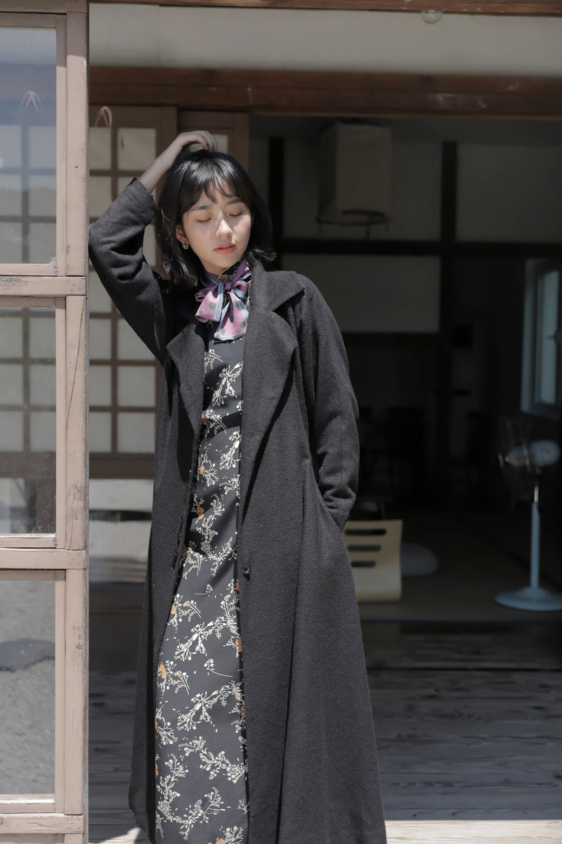 Mu Feng 沐风 Pure Wind 1930s Inspired Wool Blend A-line Trench Coat