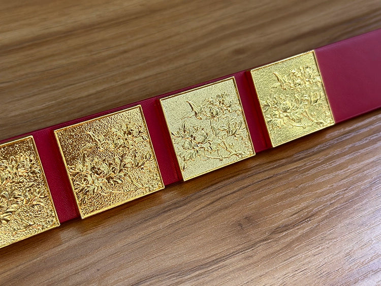 ベルト Gyeong : 25SS / Layered Double Belt (2colors) Shuang Kou 双扣 Double Buckle Song Dynasty Unisex Two Panel