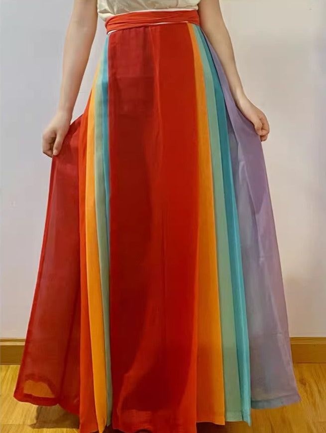Cai Hong 彩虹 Rainbow Song Ming Chiffon Mamian Skirt