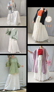 Hua Zhi 花枝 Flower Branch Song Dynasty Satin Floral Baidiequn Skirt