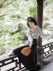 Taozi Guodong 桃子果冻 Peach Jelly Modernized Tang Dynasty Beizi Banbi Top & Poqun Skirt Set