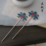 Shao Lan 烧蓝 Burnt Blue Various Ming Dynasty Turquoise Flower Hairpins