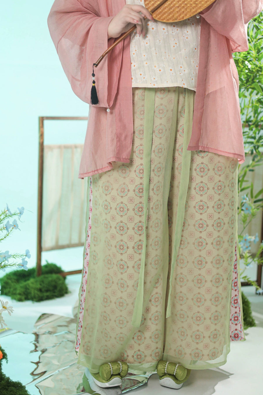 Chun Sheng 春笙 Spring Flute Modernized Song Dynasty Plus Size Beizi Top & Songku Pants Set