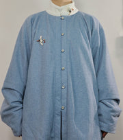 Wenrou Lan 温柔澜 Tender Billows Modernized Ming Dynasty Unisex Standing Collar Knitted Fleece-Lined Top