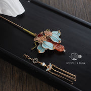 Muguang 慕光 Longing for Light New Chinese Style Crimson Tassel Hairpins