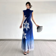 Lan Ting 兰亭 Orchid Pavilion New Chinese Style Ombre Sleeveless Qipao