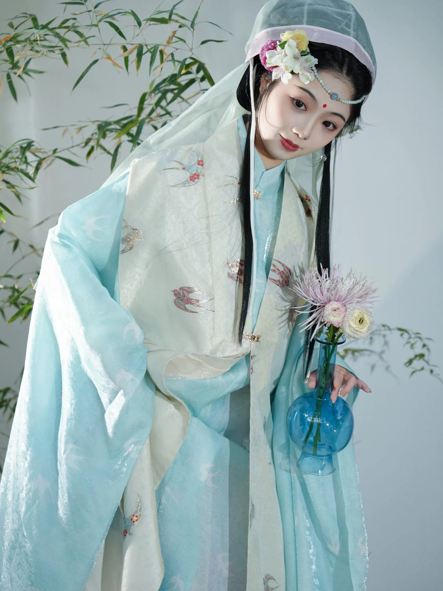 Xian Chun 衔春 Holding Spring Ming Dynasty Sparrow Bijia Long Vest & Mamianqun Skirt Set
