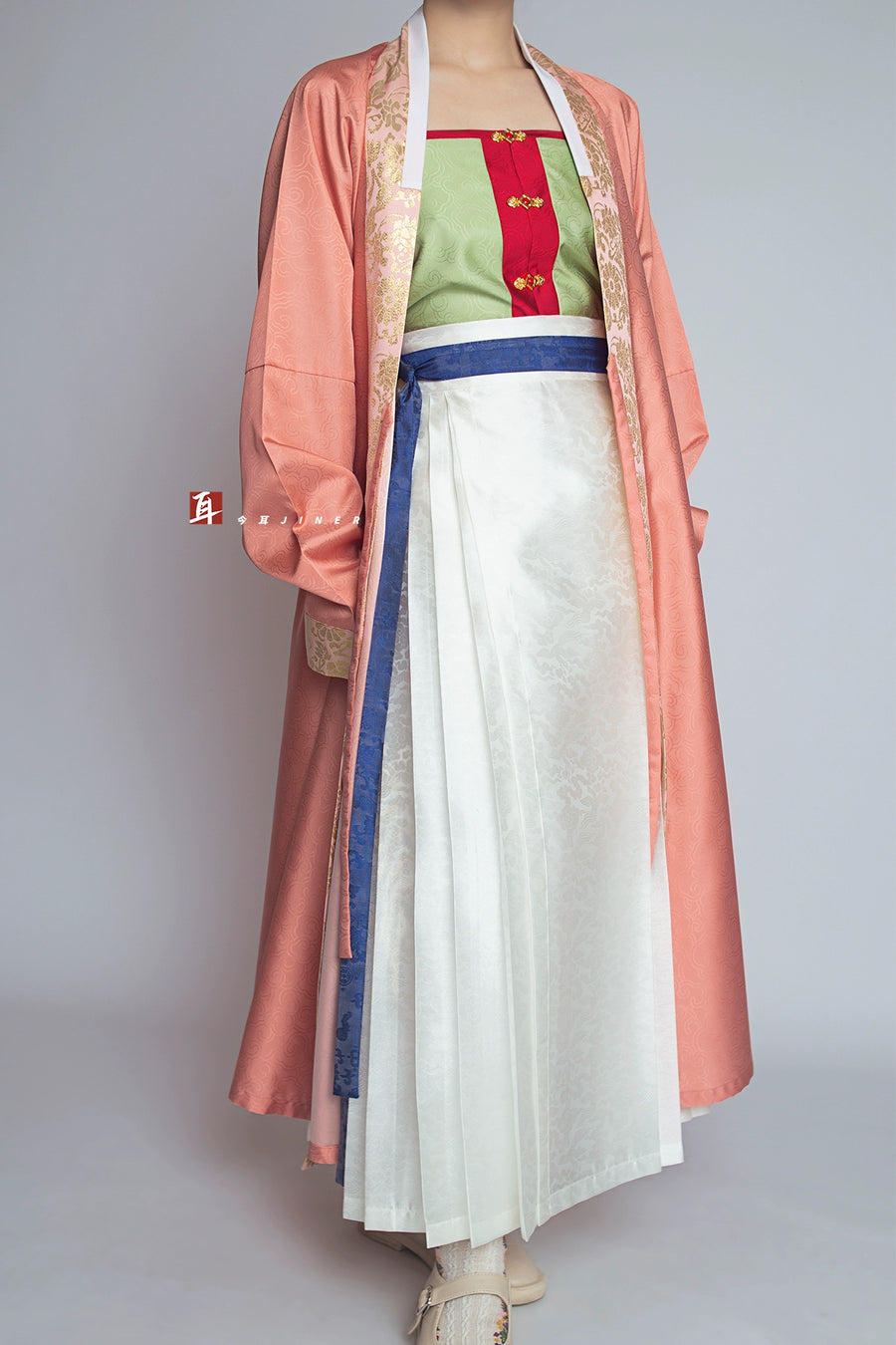 Siji Hua 四季花 Four Seasons of Flowers Ming Dynasty Duijin Changshan Parallel Panel Brocade Border Jacket