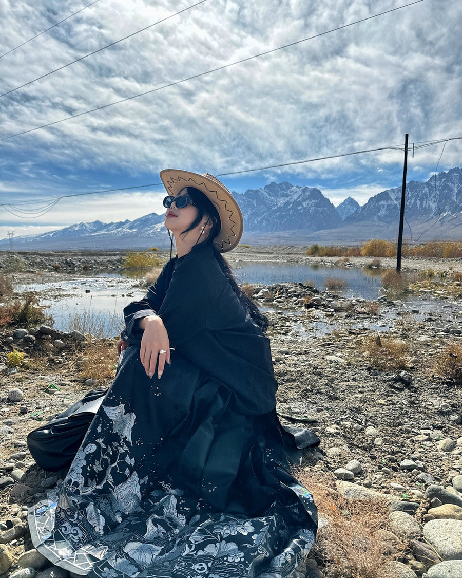 Jiang Ye 将夜 Night Clouds Modernized Hanfu Standing Collar Satin Top