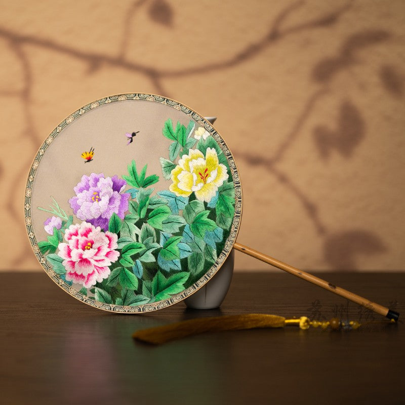 Guqü Tuanshan 古典团扇 Transparent Silk Various Embroidered Round Fans