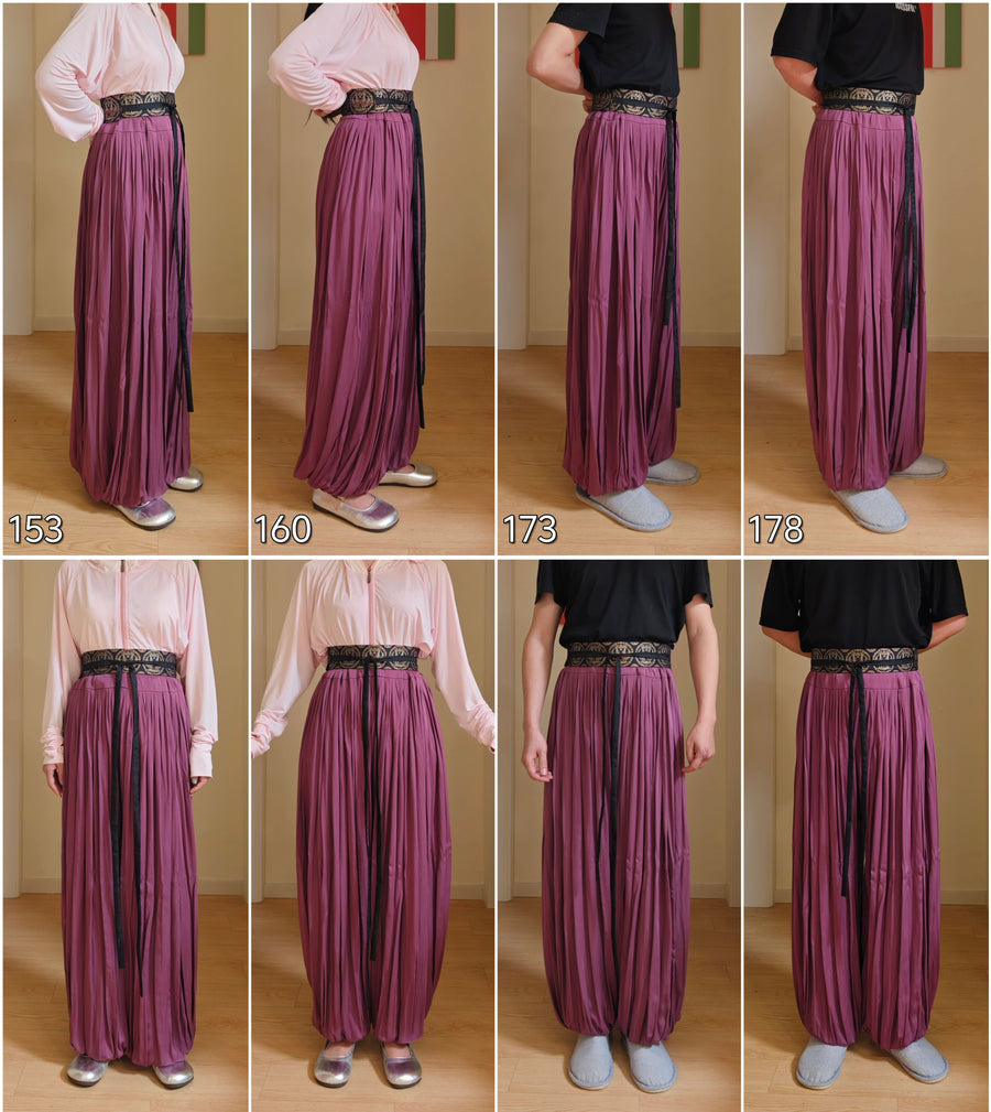 Tuan Ke 团窠 Round Nest Unisex Wei Jin Dynasty Restoration Baizhe Ku Hundred Pleat Lantern Trousers