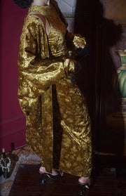 Liu Qi 鎏绮 Flowing Gold New Chinese Style Velvet Dress & Shawl Coat Set