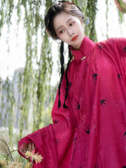 Qiu Wuyang 秋无恙 Autumn Remains Serene Late Ming Dynasty Sparrow Changshan Long Top & Summer Bijia Vest Set