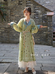 Maomao 猫猫 Kitten Modernized Tang Dynasty Cat Print Yuanlingpao Round Collar Robe