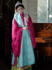 Xian Chun 衔春 Holding Spring Ming Dynasty Sparrow Bijia Long Vest & Mamianqun Skirt Set