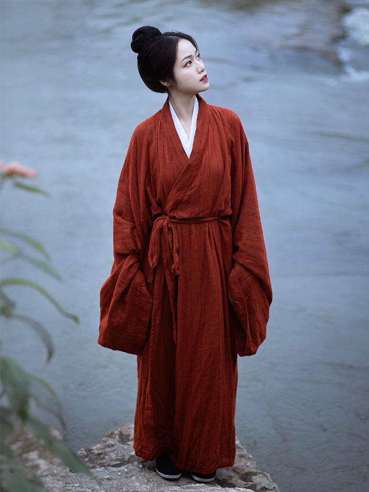 Sa Man 萨满 Shaman Han & Wei Dynasty Cotton Zhiju Straight Hem Robe