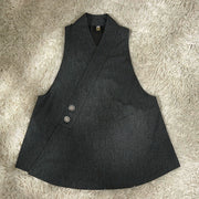 Huo Yao 火药 Gunpowder Modern Ming Men's & Unisex Bijia Cross Collar Vest