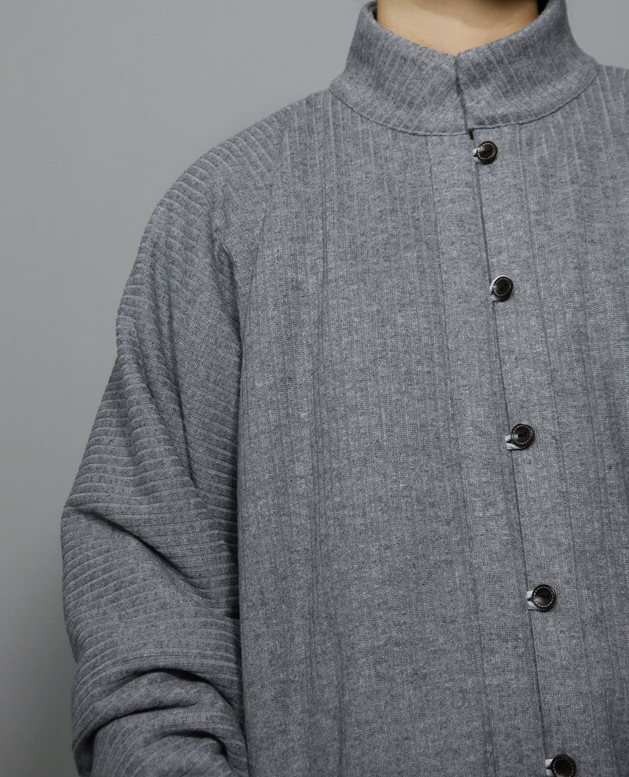 Wenrou Lan 温柔澜 Tender Billows Modernized Ming Dynasty Unisex Standing Collar Knitted Fleece-Lined Top