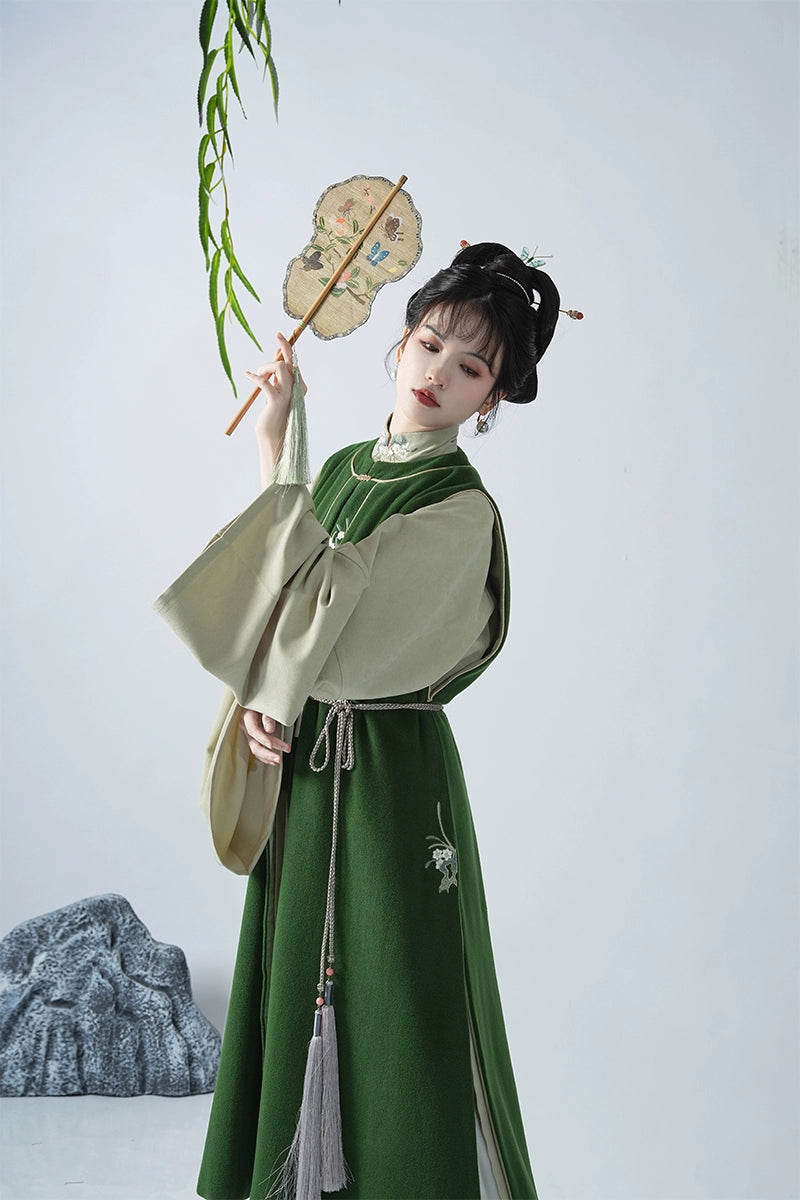 Luo Le 罗勒 Basil Ming Dynasty Yuanling Bijia Vest & Liling Changshan Standing Collar Top