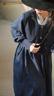 Luzhou 鹭洲 Modernized Ming Qing Wool Vest Majia Cross Collared Tieli Dress Daily Set