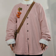Wenrou Lan 温柔澜 Tender Billows Modernized Ming Dynasty Unisex Standing Collar Knitted Fleece-Lined Top