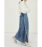 Du Shan 独山 Lonely Mountain Modernized Song Dynasty Feijixiu Top & Denim Xuanqun Skirt Set