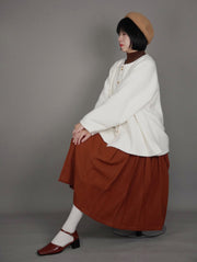 Milk Chocolate 牛奶巧克力 Modernized Ming Plus Size Yuanling Ao Jacket & Midi Mamian Skirt Set