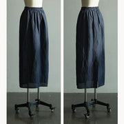 Lan Su 蓝溯 Tracing Blue New Chinese Style Summer Tencel Linen Qipao Top & Skirt Set