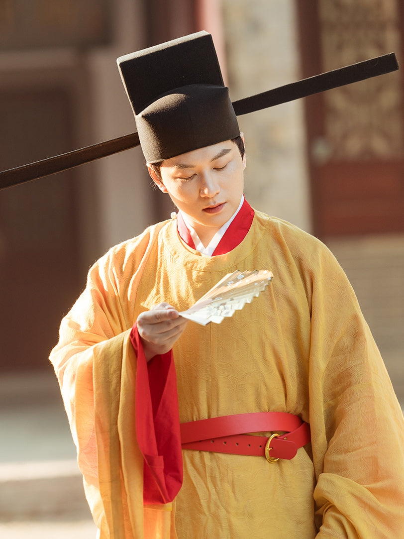 Guan Wen 观文 Reading Literature Northern Song Restoration Men's Court Official Yuanlingpao Round Collar Robe