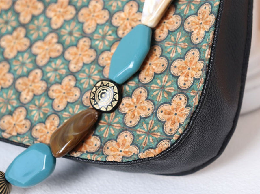 Shuang Gu Hua 双古花 Double Sided Ancient Flower Shoulder Purse