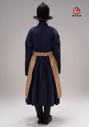 Zhan Qun 战裙 Soldier's Overskirt Ming Dynasty Restoration Cotton Tieli & Hat Set